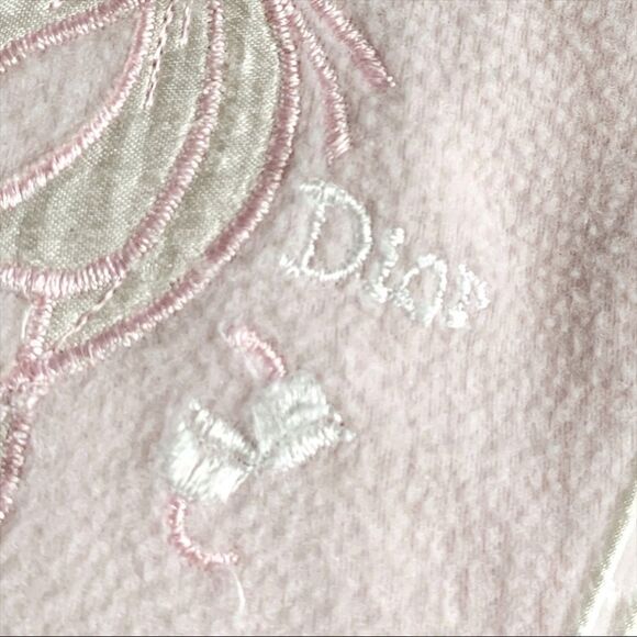 Vintage Christian Dior pink embroidered robe front zipper XS-S - Picture 8 of 12